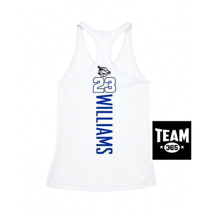 Team 365 TT11WRC Women's Zone Performance Racerback Tank - Jax Beach Baseball