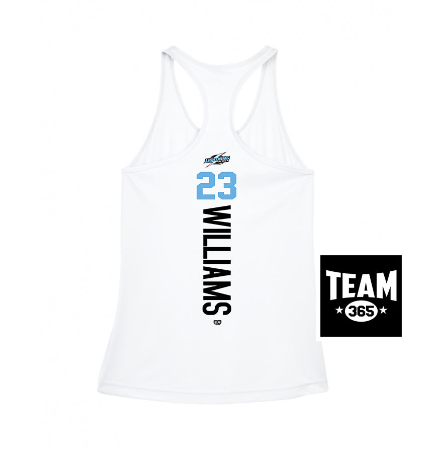 Team 365 TT11WRC Women's Zone Performance Racerback Tank - Lightning Premier Softball