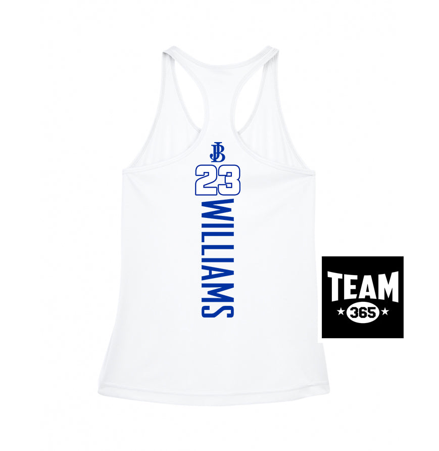 Team 365 TT11WRC Women's Zone Performance Racerback Tank - Jax Beach Baseball