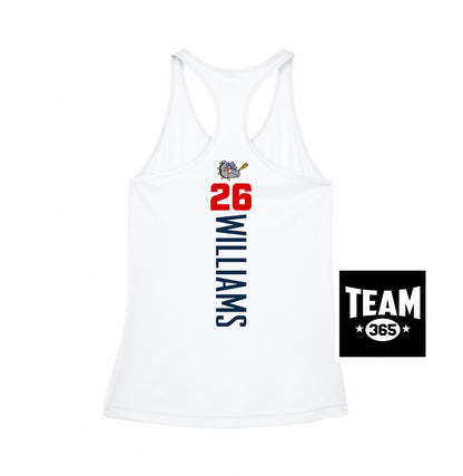 Team 365 TT11WRC Women's Zone Performance Racerback Tank - Bloomingdale Bulldogs Baseball