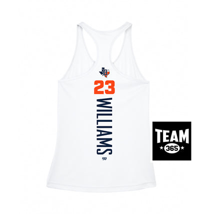 Team 365 TT11WRC Women's Zone Performance Racerback Tank - Dallas Tigers Baseball