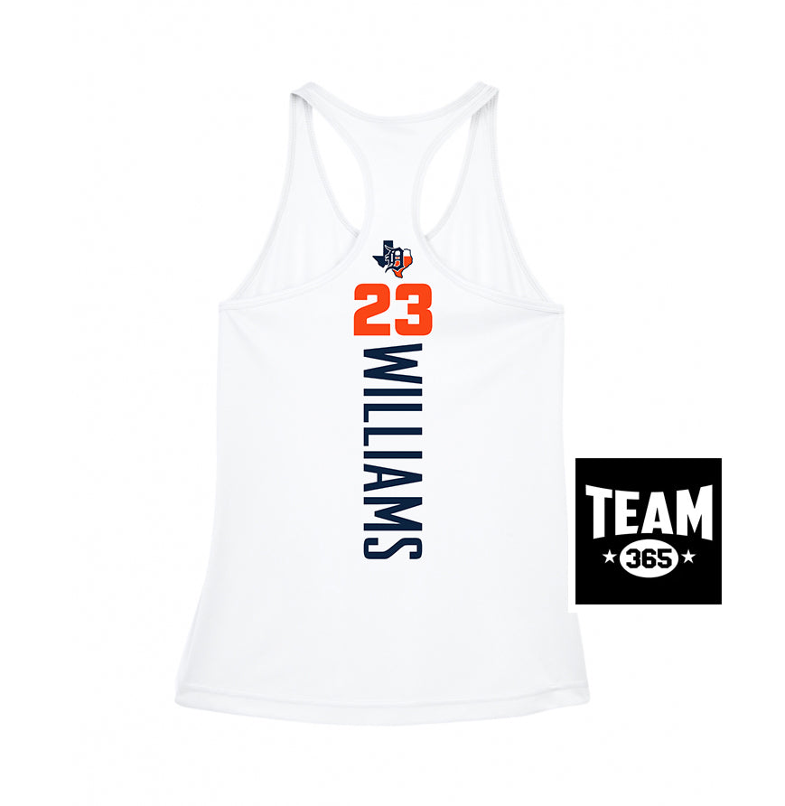 Team 365 TT11WRC Women's Zone Performance Racerback Tank - Dallas Tigers Baseball