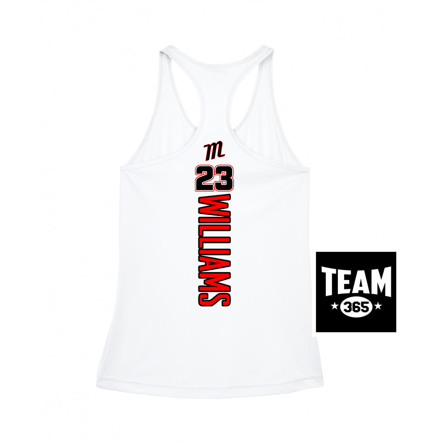 Team 365 TT11WRC Women's Zone Performance Racerback Tank - SYA Mets "M" Logo