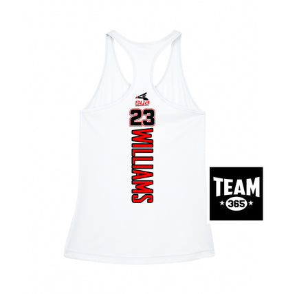 Team 365 TT11WRC Women's Zone Performance Racerback Tank - SYA Batter Logo