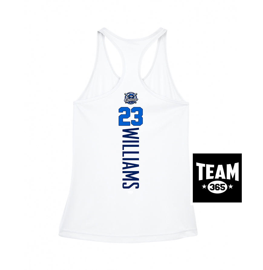 Team 365 TT11WRC Women's Zone Performance Racerback Tank - LBK Outlaws Baseball