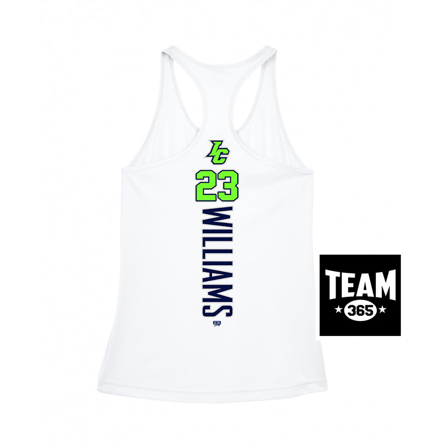 Team 365 TT11WRC Women's Zone Performance Racerback Tank - Indy Clutch Baseball
