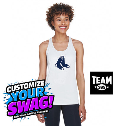 Team 365 TT11WRC Women's Zone Performance Racerback Tank - Blue Sox Baseball