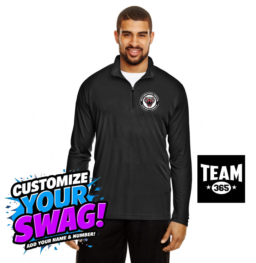 Team 365 TT31 Men's Zone Performance Quarter-Zip - Black Creek Cottonmouths