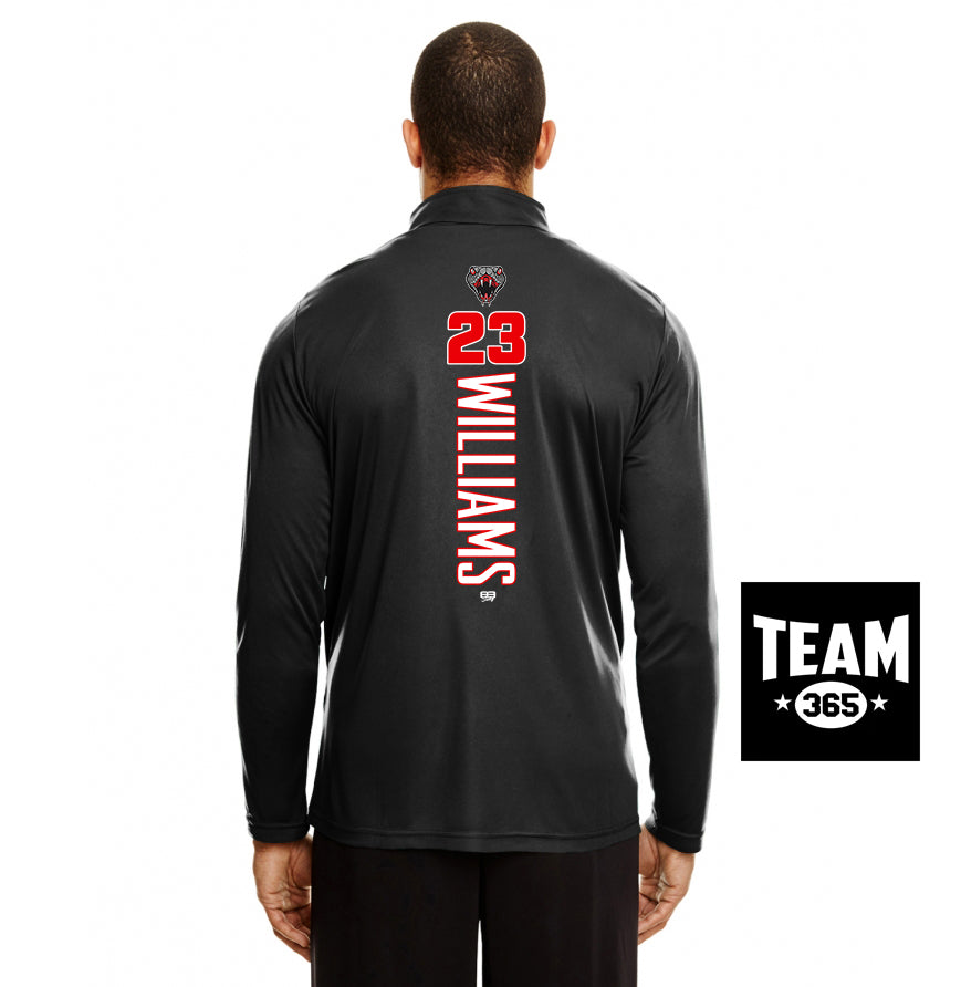 Team 365 TT31 Men's Zone Performance Quarter-Zip - Black Creek Cottonmouths
