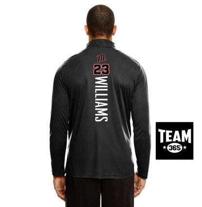 Team 365 TT31 Men's Zone Performance Quarter-Zip - SYA Mets "M" Logo