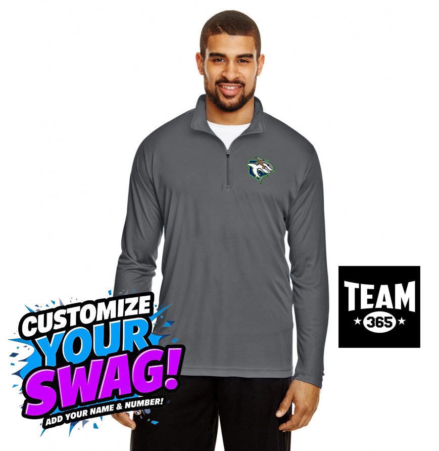Team 365 TT31 Men's Zone Performance Quarter-Zip - OBP Land Sharks