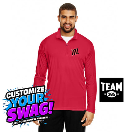 Team 365 TT31 Men's Zone Performance Quarter-Zip - SYA Mets "M" Logo