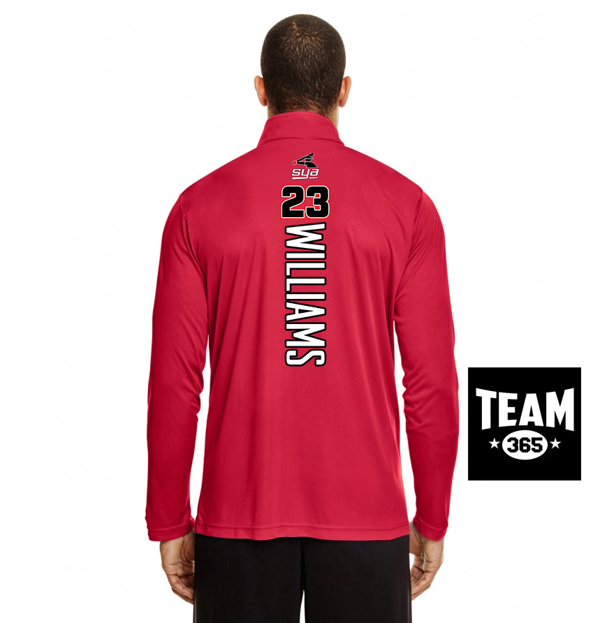 Team 365 TT31 Men's Zone Performance Quarter-Zip - SYA Batter Logo