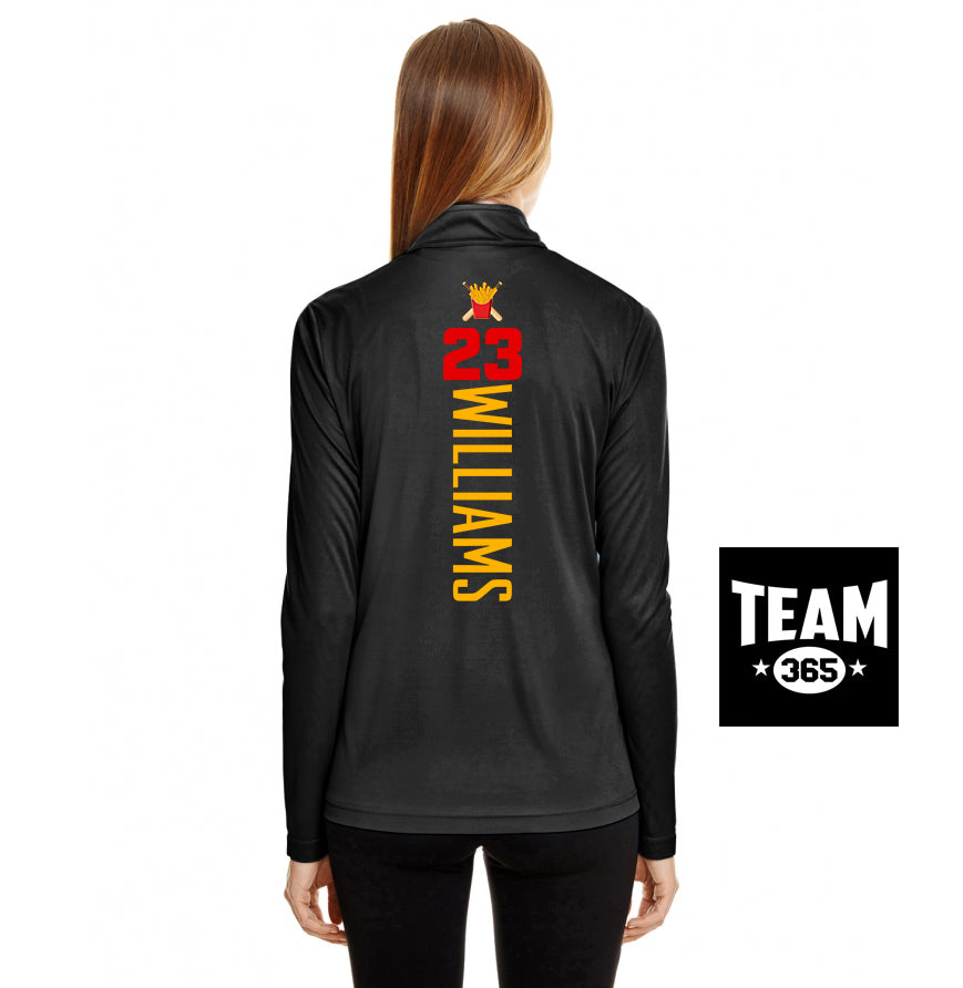 Team 365 TT31W Women's Zone Performance Quarter-Zip - Team Rally Fries Baseball