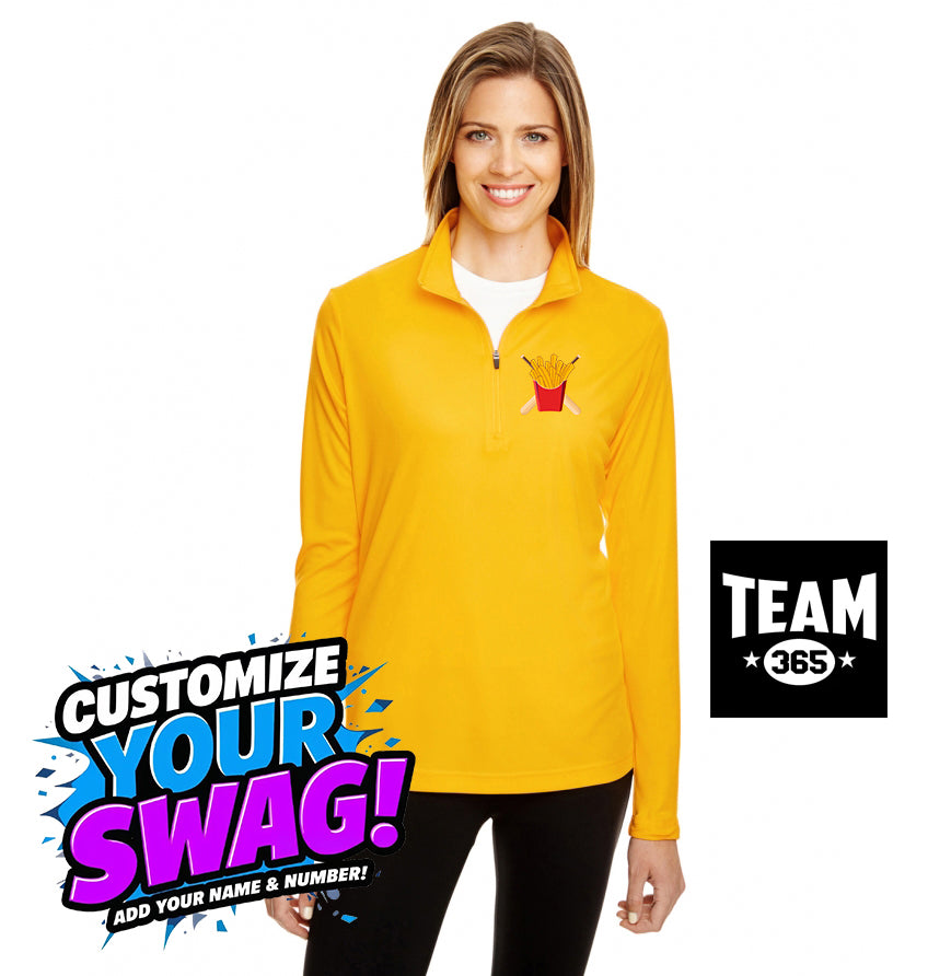 Team 365 TT31W Women's Zone Performance Quarter-Zip - Team Rally Fries Baseball