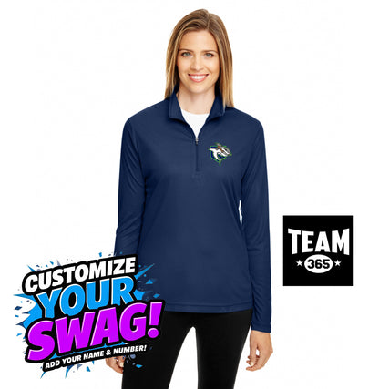 Team 365 TT31W Women's Zone Performance Quarter-Zip - OBP Land Sharks