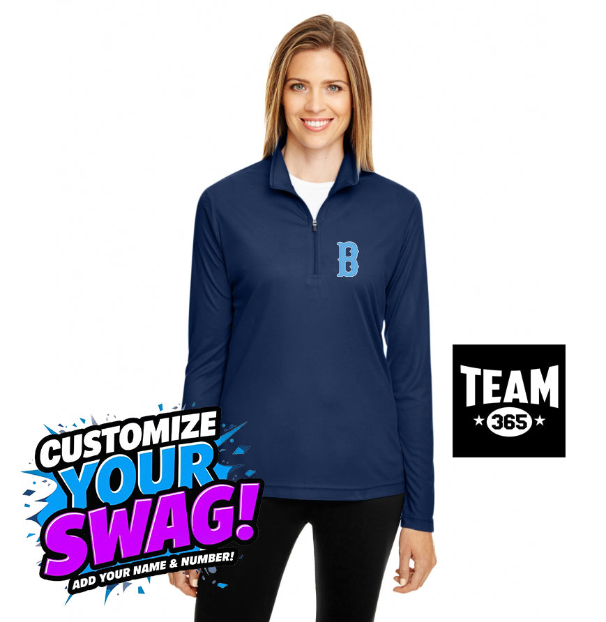 Team 365 TT31W Women's Zone Performance Quarter-Zip - FCA Blueclaws Baseball