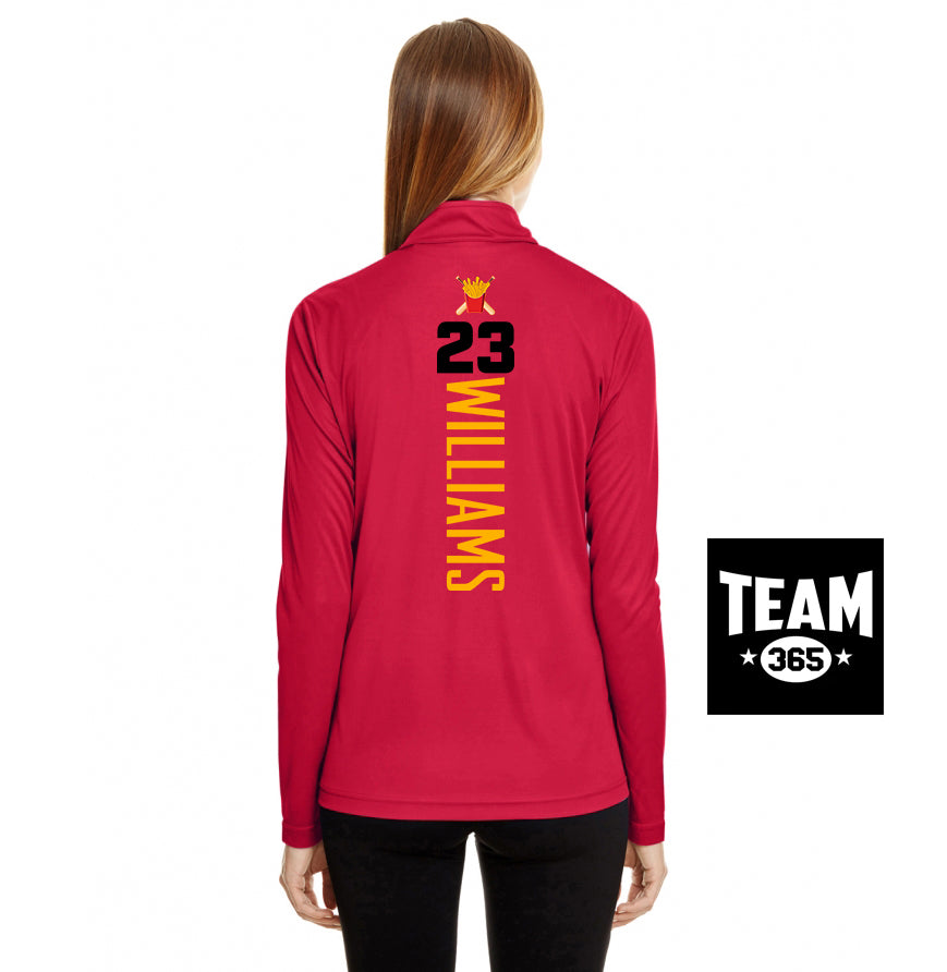 Team 365 TT31W Women's Zone Performance Quarter-Zip - Team Rally Fries Baseball