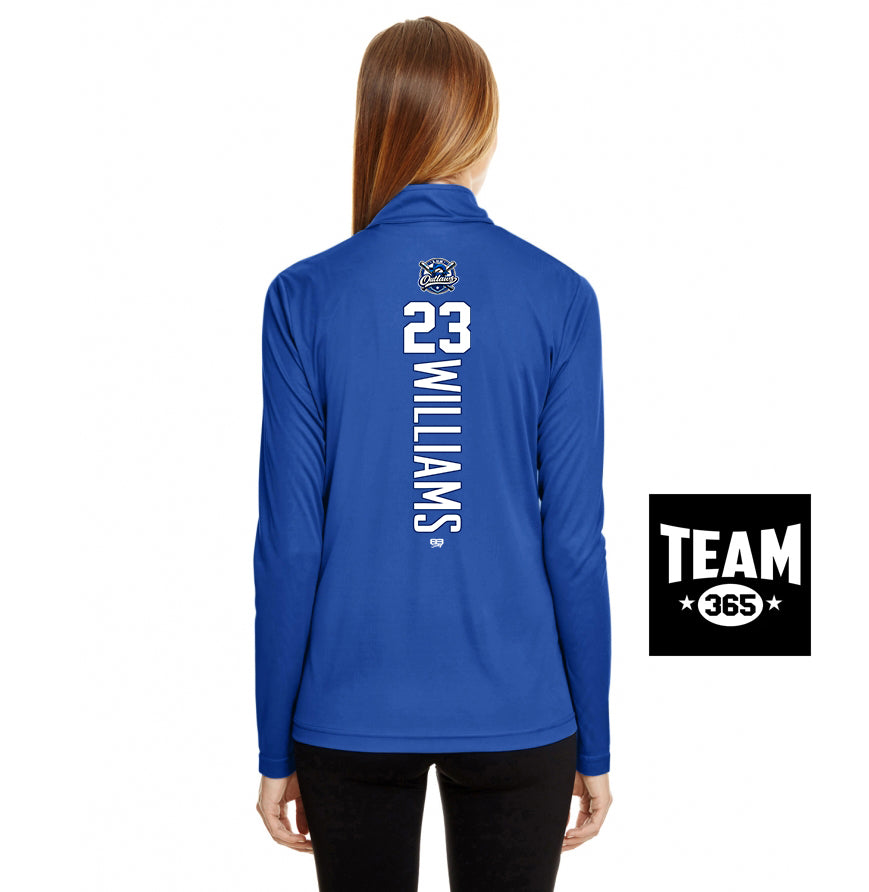 Team 365 TT31W Women's Zone Performance Quarter-Zip - LBK Outlaws Baseball