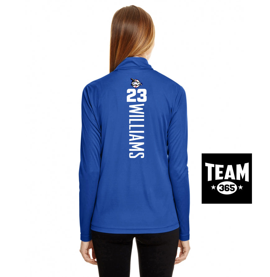 Team 365 TT31W Women's Zone Performance Quarter-Zip - Jax Beach Baseball