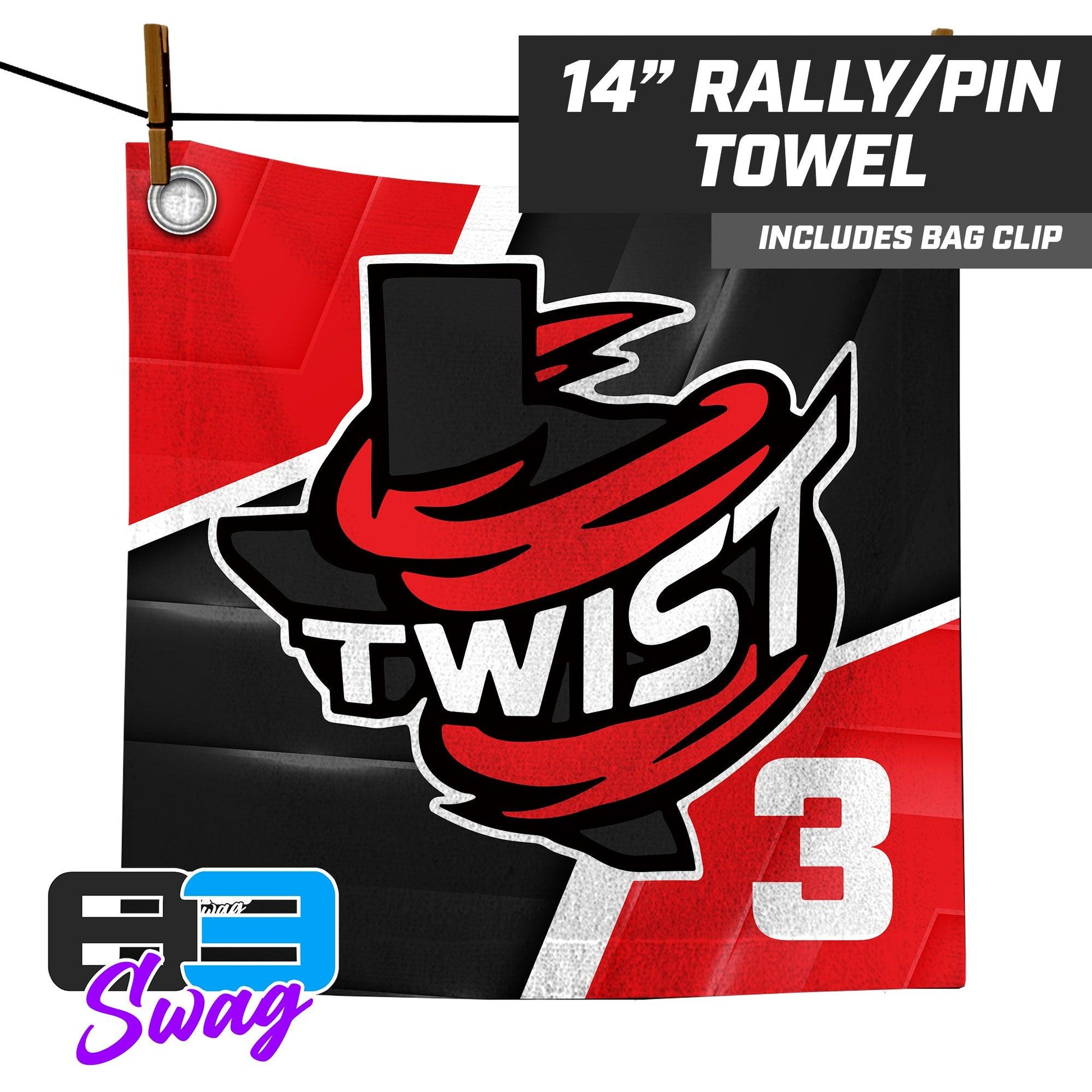 Twist Softball - 14"x14" Rally Towel - 83Swag