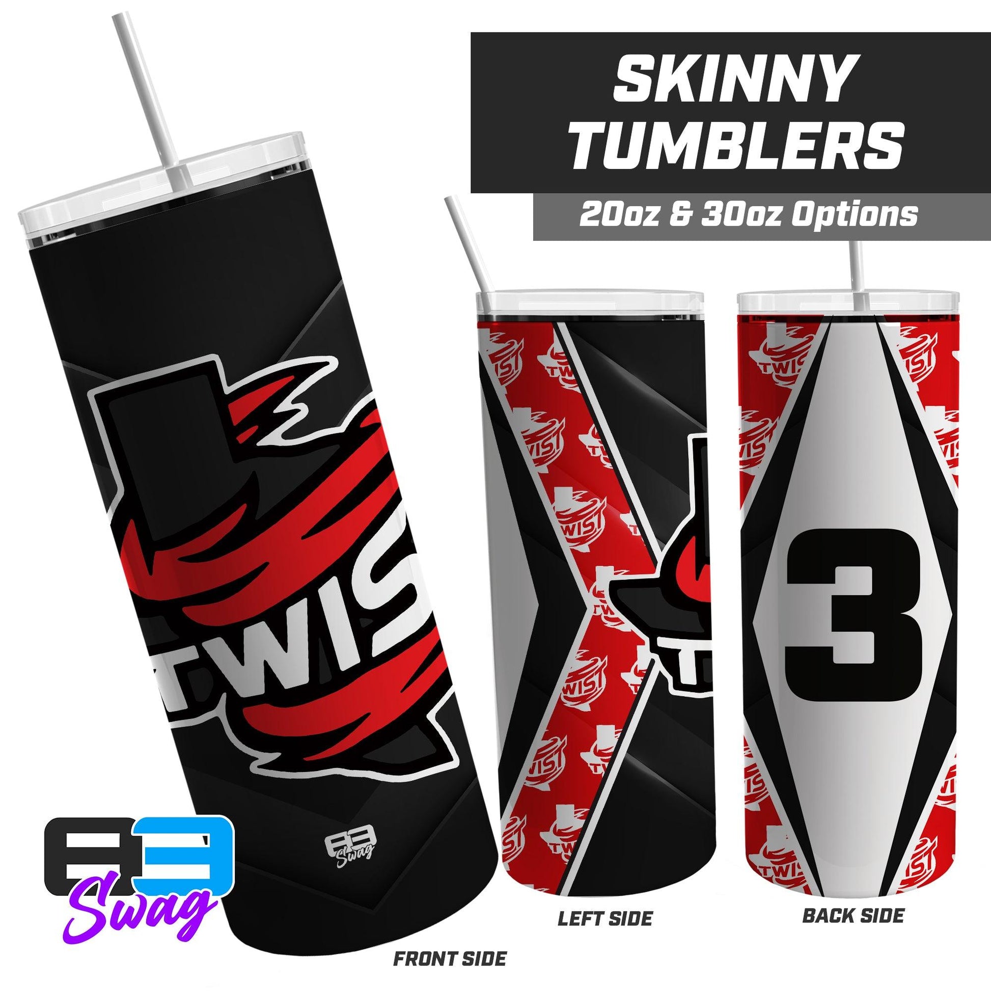 Twist Softball - 20oz & 30oz Skinny Tumbler - 83Swag