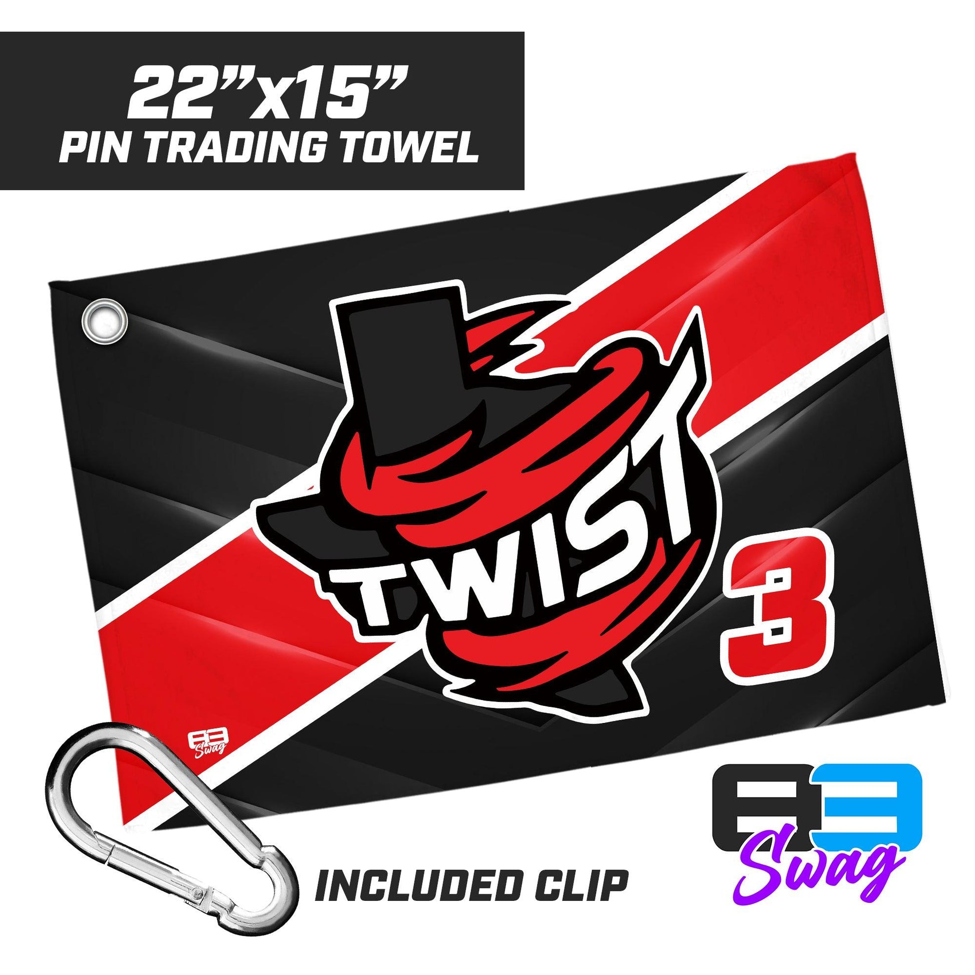 Twist Softball - 22"x15" Pin Trading Towel - 83Swag