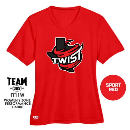 Twist Softball - Cool & Dry Performance Women's Shirt - MULTIPLE COLORS AVAILABLE - 83Swag