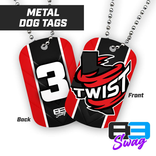Twist Softball - Double Sided Dog Tags - Includes Chain - 83Swag