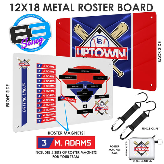 Uptown Long Beach Youth Baseball - Custom Team Roster Magnetic Board - 83Swag