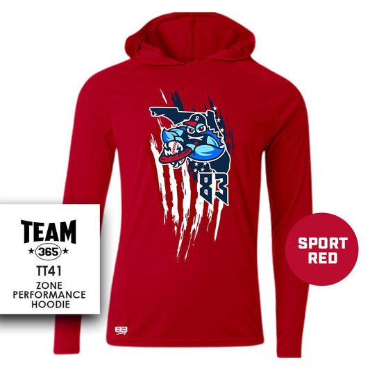 USA THEMED - Lightweight Performance Hoodie - MULTIPLE COLORS - FCA BlueClaws - 83Swag