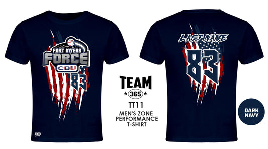 USA THEMED - MEN'S Performance T-Shirt - Front & Back Print - CBU Fort Myers Force - 83Swag