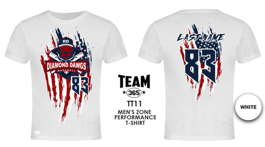 USA THEMED - MEN'S Performance T-Shirt - Front & Back Print - Diamond Dawgs - 83Swag