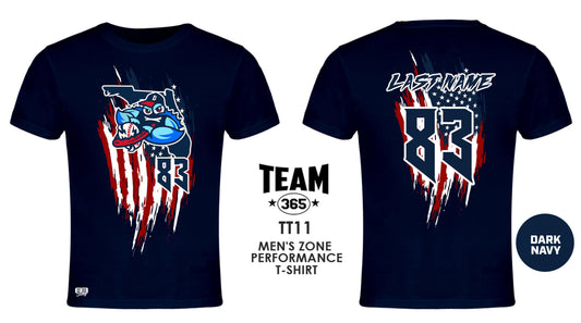 USA THEMED - MEN'S Performance T-Shirt - Front & Back Print - FCA BlueClaws - 83Swag