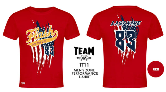 USA THEMED - MEN'S Performance T-Shirt - Front & Back Print - Flash Baseball - 83Swag