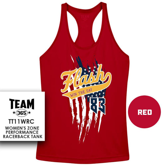 USA THEMED - Performance Women’s Racerback T - MULTIPLE COLORS AVAILABLE - Flash Baseball - 83Swag