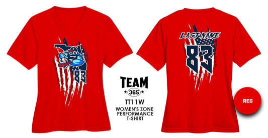 USA THEMED - WOMEN'S Performance T-Shirt - Front & Back Print - FCA BlueClaws - 83Swag