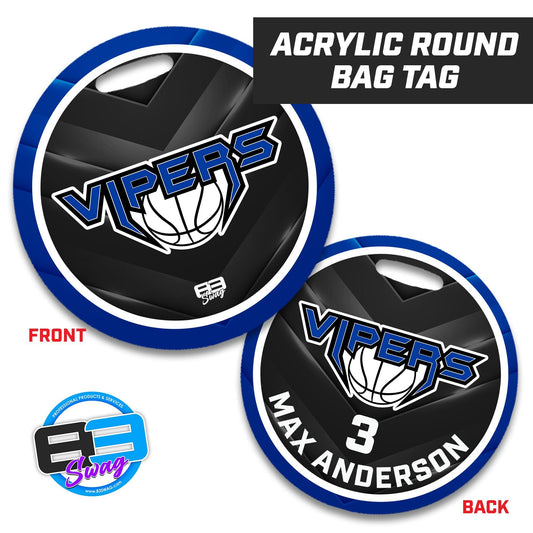 VIPERS Basketball - 4" Circle Hard Acrylic Bag Tag - 83Swag