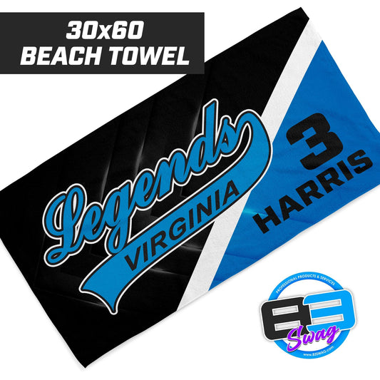 Virginia Legends Softball - 30"x60" Beach Towel - 83Swag