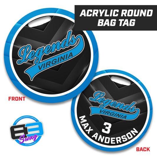 Virginia Legends Softball - 4" Circle Hard Acrylic Bag Tag - 83Swag
