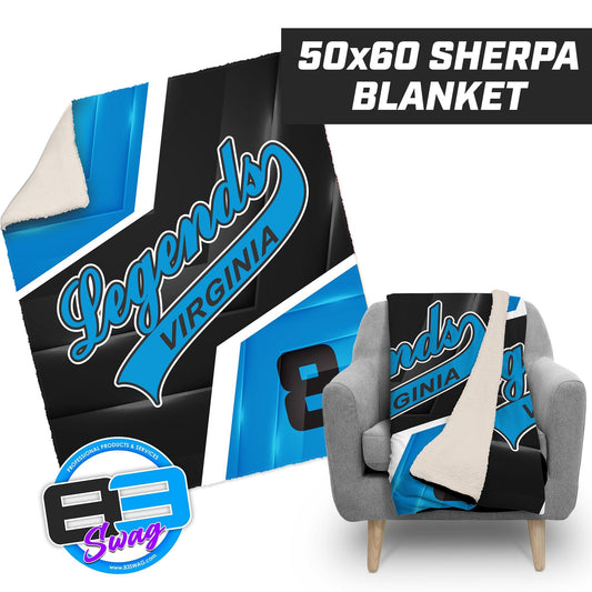 Virginia Legends Softball - 50”x60” Plush Sherpa Blanket - 83Swag