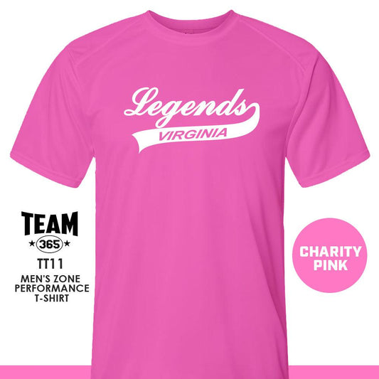 Virginia Legends Softball - CHARITY PINK - Crew - Performance T-Shirt - 83Swag