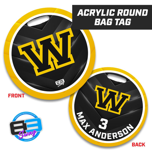 Wapanucka Indians Baseball - 4" Circle Hard Acrylic Bag Tag - 83Swag