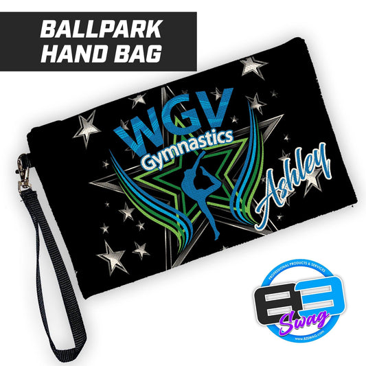 WGV Gymnastics BLACK - 9"x5" Zipper Bag with Wrist Strap - 83Swag