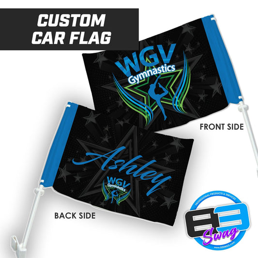 WGV Gymnastics BLACK - Car Flag - 83Swag
