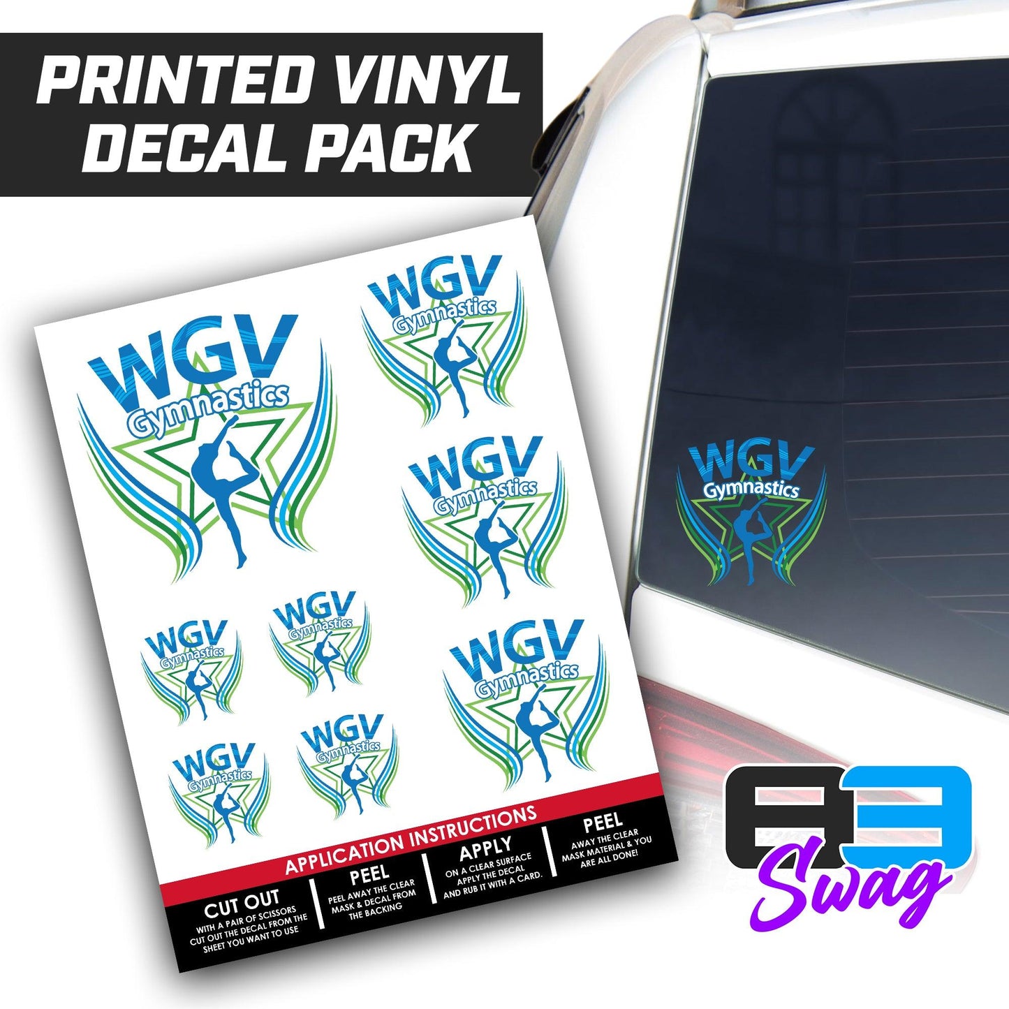 WGV Gymnastics - Logo Decal Pack Sheet - 83Swag