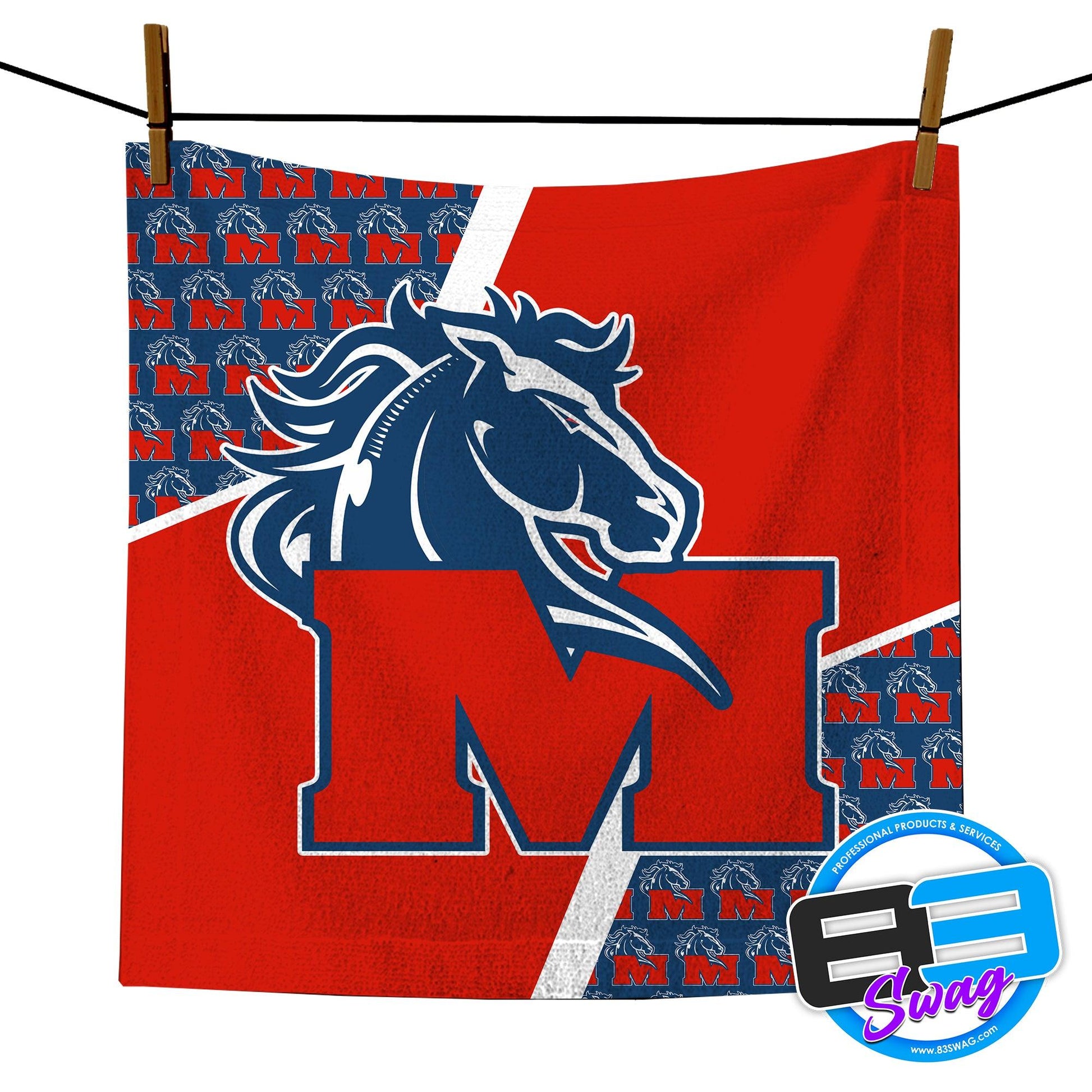 14"x14" Rally Towel - Indiana Mustangs - 83Swag