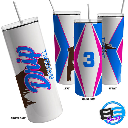 20oz & 30oz Skinny Tumbler - Florida Drip Baseball - 83Swag