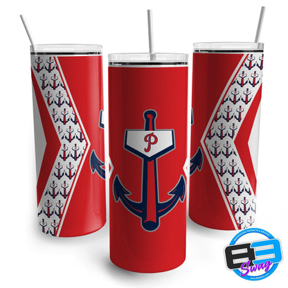 20oz Skinny Tumbler - Palmetto Anchors Red - 83Swag