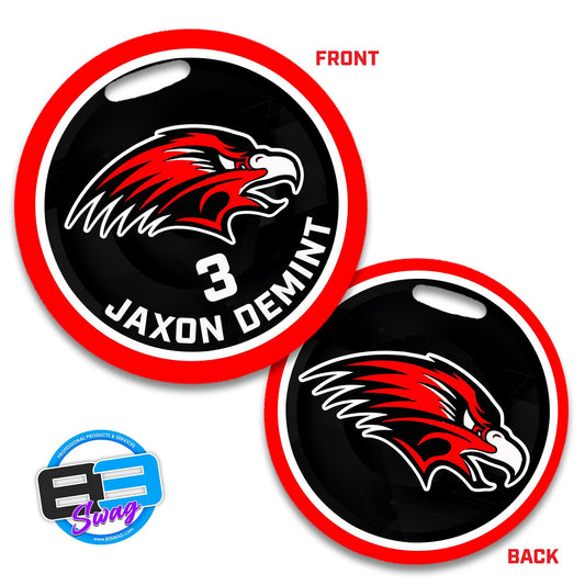 4" Circle Hard Acrylic Bag Tag - Allendale Falcons - 83Swag